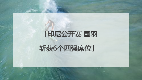 印尼公开赛 国羽斩获6个四强席位
