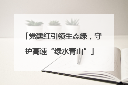 党建红引领生态绿，守护高速“绿水青山”