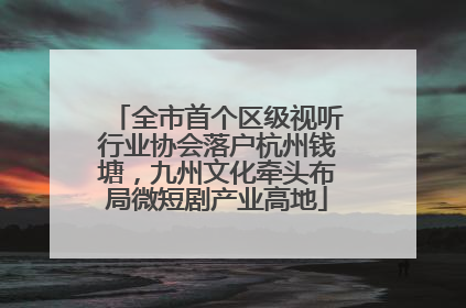 全市首个区级视听行业协会落户杭州钱塘，九州文化牵头布局微短剧产业高地