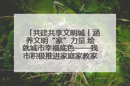 共建共享文明城丨涵养文明“家”力量 绘就城市幸福底色——我市积极推进家庭家教家风建设工作综述