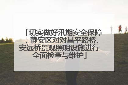 切实做好汛期安全保障，静安区对对昌平路桥、安远桥景观照明设施进行全面检查与维护