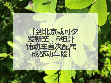 到北京或可夕发朝至，6组卧铺动车首次配属成都动车段