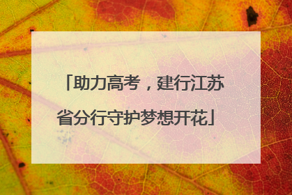 助力高考，建行江苏省分行守护梦想开花