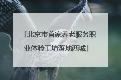 北京市首家养老服务职业体验工坊落地西城