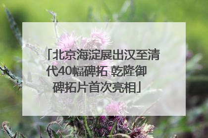 北京海淀展出汉至清代40幅碑拓 乾隆御碑拓片首次亮相