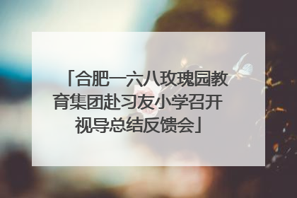 合肥一六八玫瑰园教育集团赴习友小学召开视导总结反馈会