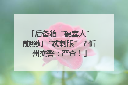 后备箱“硬塞人” 前照灯“忒刺眼”？忻州交警：严查！