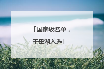 国家级名单，王母湖入选