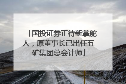 国投证券正待新掌舵人，原董事长已出任五矿集团总会计师
