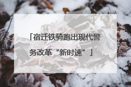 宿迁铁骑跑出现代警务改革“新时速”