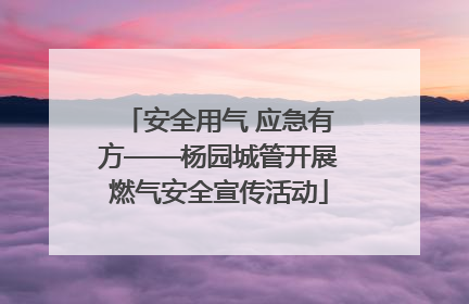 安全用气 应急有方——杨园城管开展燃气安全宣传活动