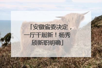 安徽省委决定，一厅干履新！杨秀颀新职明确