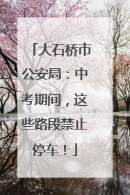 大石桥市公安局：中考期间，这些路段禁止停车！