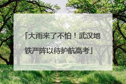 大雨来了不怕！武汉地铁严阵以待护航高考
