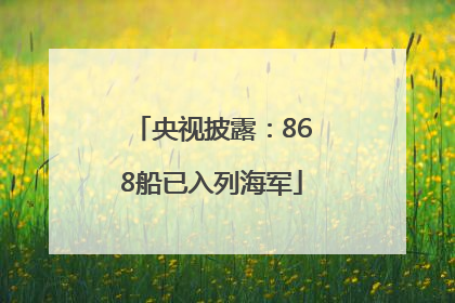 央视披露：868船已入列海军