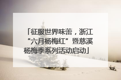 征服世界味蕾，浙江“六月杨梅红”暨慈溪杨梅季系列活动启动