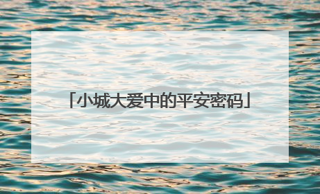 小城大爱中的平安密码