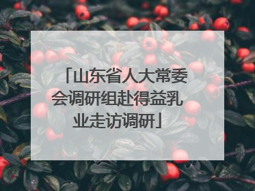 山东省人大常委会调研组赴得益乳业走访调研