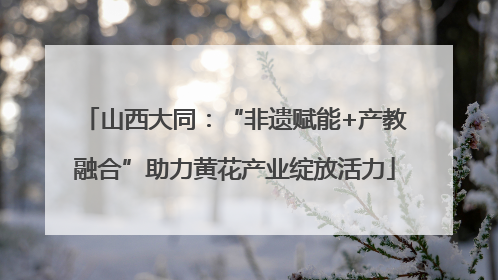 山西大同：“非遗赋能+产教融合”助力黄花产业绽放活力