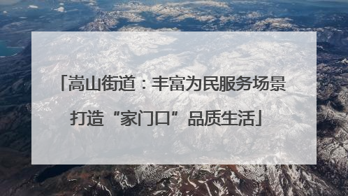 嵩山街道：丰富为民服务场景 打造“家门口”品质生活