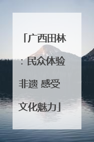 广西田林：民众体验非遗 感受文化魅力