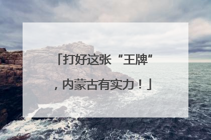 打好这张“王牌”，内蒙古有实力！