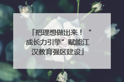 把理想做出来！“成长力引擎”赋能江汉教育强区建设
