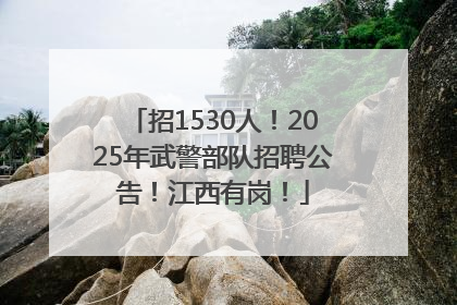 招1530人！2025年武警部队招聘公告！江西有岗！