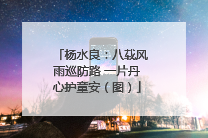 杨水良：八载风雨巡防路 一片丹心护童安（图）