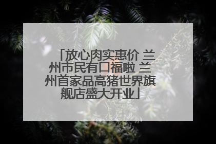 放心肉实惠价 兰州市民有口福啦 兰州首家品高猪世界旗舰店盛大开业