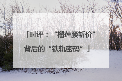 时评：“榴莲腰斩价”背后的“铁轨密码”