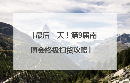最后一天！第9届南博会终极扫货攻略