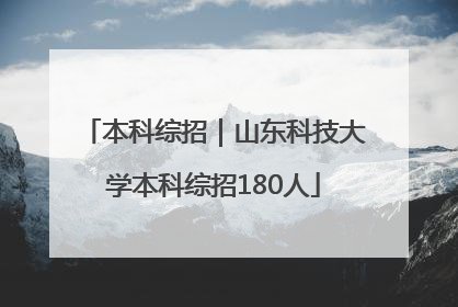 本科综招｜山东科技大学本科综招180人