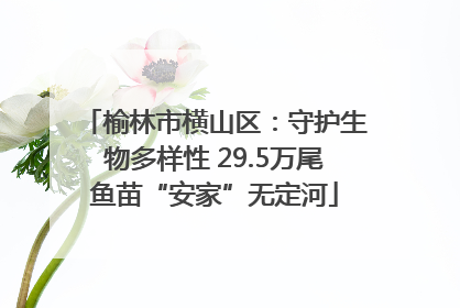 榆林市横山区：守护生物多样性 29.5万尾鱼苗“安家”无定河