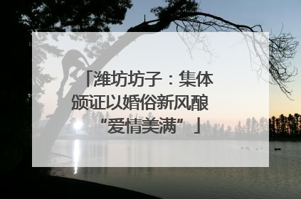 潍坊坊子：集体颁证以婚俗新风酿“爱情美满”
