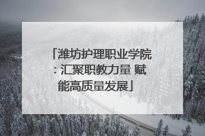 潍坊护理职业学院：汇聚职教力量 赋能高质量发展