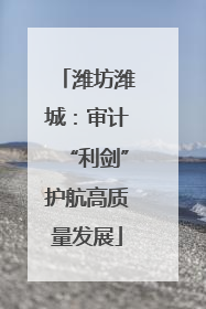 潍坊潍城：审计“利剑”护航高质量发展