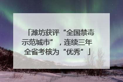 潍坊获评“全国禁毒示范城市”，连续三年全省考核为“优秀”