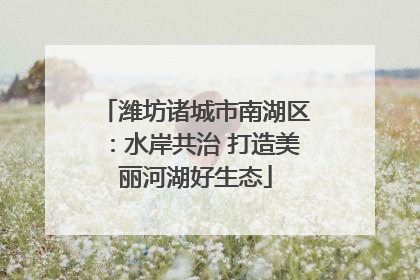潍坊诸城市南湖区：水岸共治 打造美丽河湖好生态
