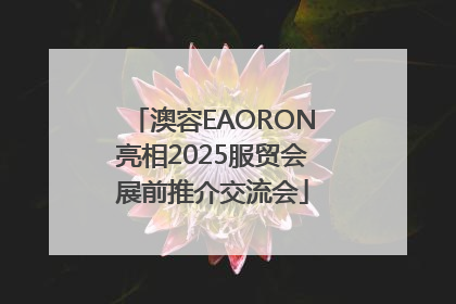澳容EAORON亮相2025服贸会展前推介交流会