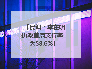 民调：李在明执政首周支持率为58.6%