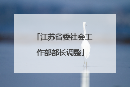 江苏省委社会工作部部长调整