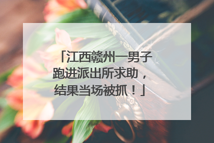 江西赣州一男子跑进派出所求助，结果当场被抓！