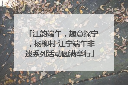江韵端午，趣意探宁，杨柳村·江宁端午非遗系列活动圆满举行