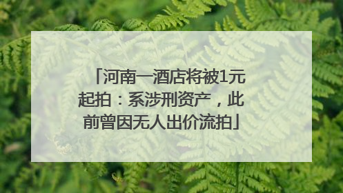 河南一酒店将被1元起拍：系涉刑资产，此前曾因无人出价流拍