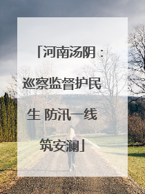 河南汤阴：巡察监督护民生 防汛一线筑安澜