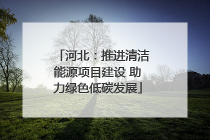 河北：推进清洁能源项目建设 助力绿色低碳发展