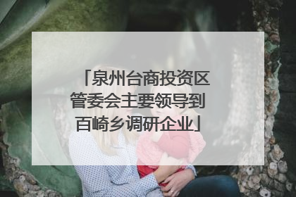泉州台商投资区管委会主要领导到百崎乡调研企业