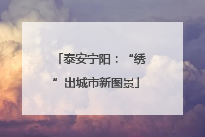 泰安宁阳：“绣”出城市新图景
