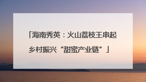 海南秀英：火山荔枝王串起乡村振兴“甜蜜产业链”